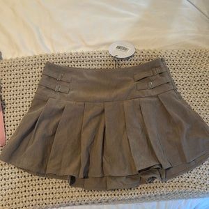 Princess Polly Cartwright Cord Mini Skirt Grey size 8